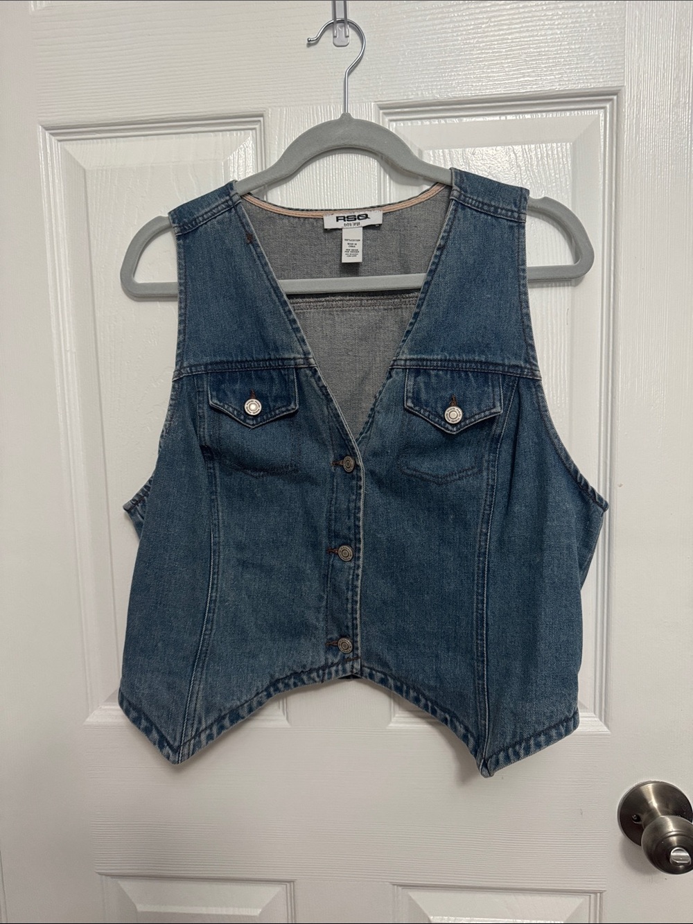 Women's Denim Button-Front Vest